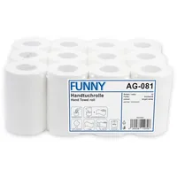 Funny Papierhandtuchrolle MINI, Innenabwicklung 20 cm, Ø 13 cm, 1 lagig, hochweiß, 1er Pack (1 x 12 Rollen