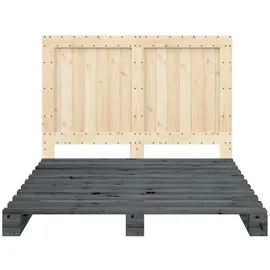 vidaXL Massivholzbett 140 x 200 cm Grau