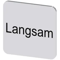 Siemens 3SU19000AF810AN0 Bezeichnungsschild 22x22mm, Schild silber, Beschriftung: Langsam - 10 Stück