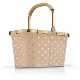 reisenthel carrybag frame metallic dots coffee – Stabiler Einkaufskorb mit viel Stauraum und praktischer Innentasche – Elegantes und wasserabweisendes Design