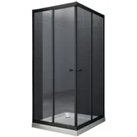 Home Systeme Eckdusche MILA Duschkabine Dusche Duschwand Duschabtrennung Duschtür Glas ESG, BxT: 80x80 cm 80 cm x 190 cm x 80 cm