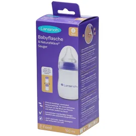 Lansinoh Babyflasche mit NaturalWave Sauger Gr. S, 160 ml