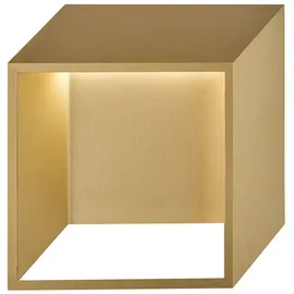 WOFI Wandlampe Innen LED Modern Wohnzimmer Wand LED Lampe Treppenhaus Innen goldfarben, Down Strahler Metall, 5,5w 400lm Warmweiß, Lxbxh 25x9,2x25 cm, Wofi 4416.01.15.8000