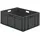 Certeo LA-KA-PE Transport-Stapelkasten B600xT400xH210 mm grau, geschlossen mit Griffloch
