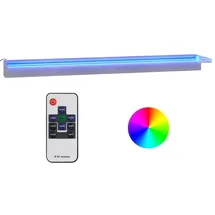 vidaXL Wasserfall Wasserfall-Element mit RGB LEDs Edelstahl 108 cm