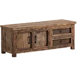 Woodkings TV-Bank Sumatra, Fernsehbank aus Altholz rustikal braun