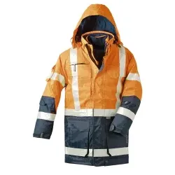 elysee® Warnschutz Parka 4-in-1 WALLACE, orange/marine 1 Stück, Größe: L