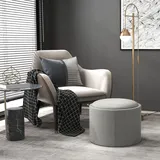 Homcom Sitzhocker Polyester 56 x 42 x 56 cm Grau