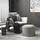 Homcom Sitzhocker Polyester 56 x 42 x 56 cm Grau