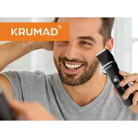 krumad Haarschneidemaschine 6-in-1 IPX7 – Barttrimmer Herren, Elektrorasierer & Nasenhaartrimmer mit LED-Display – 1,5h Schnellladung/120 Min Laufzeit, 3/6/9/12 mm Aufsteckkämme – Bodygroom