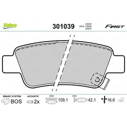 Bremsbelagsatz Scheibenbremse VALEO 301039