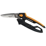 Fiskars Hochleistungsuniversalschneider, Bis zu 30% mehr Kraft, Länge 12 cm, Hitzebehandelte Klingen/Kunststoff Griff, Schwarz/Orange, PowerArc, 1027206