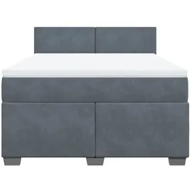 vidaXL Boxspringbett 140 x 200 cm Dunkelgrau