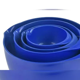 Rosti Rührschüssel Set 4tlg. mit Deckel, "Margrethe" blau Electric blue) 0,25+0,5+1,5+3,0L