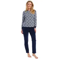 Pastunette Hausanzug Damen Nikki Hausanzug (2 tlg) Modisches Design blau 46