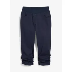 bonprix Capri-Hose aus Baumwoll-Mix mit Bequembund, blau, 44, mit Baumwolle