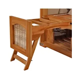 Mr. Deko bene living Strandkorb Komplettset Ammersee Teak PE shell Modell 583