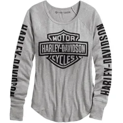 HD Authentic Bar&Shield Rib-Knit Top Grau Damen XS