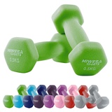 Miweba Sports Neopren Hantelset NKH100 | Profi Hantel - Hexagon Hanteln Set - Kurzhanteln - Kurzhantel Set - Gymnastikhanteln - Hantel Set - Dumbbell - 0,5-10 Kg (2X 0.5 kg, Grün)