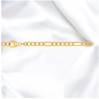 Joyes Boutique Armkette Edles Herren Goldarmband Figaro Diamantiert 3,4 mm 333 - 8 K 19 cm (Gold, JB) goldfarben