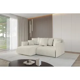altdecor Ecksofa Cord 2-Sitzer Creme