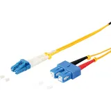 S-Conn Duplex Patchkabel LC/SC 9/125μ, OS1/OS2, gelb 5m