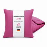 BestLivings Bettdecke - 135x200 cm Fuchsia, 2 in 1 Decke & Kopfkissen