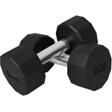SPORTNOW Kurzhantel-Set 2 x 10 kg, Hantelset aus Metall, 2er Set Rutschfest Kurzhanteln, für Krafttraining und Fitness, Schwarz