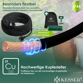 Kesser KESSER® Verlängerungskabel mit Schutzkappe Outdoor - für Innenbereich Außenbereich - Verlängerung Stromkabel – 230 V IP44 - Schutzkontakt Baustellenkabel Schutzkontaktstecker