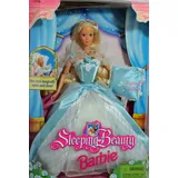 Barbie 1998 Sleeping Beauty Doll with Dress, Shoes and Musical Pillow Plus Her Eyes Magically Open and Close