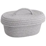 Aufbewahrungskorb Mit Deckel, Korb Geflochten Mit Deckel, Grau Desktop-Aufbewahrungsbox mit Deckel Aufbewahrungskorb Körbchen Rattan Korb Mit Deckel Aufbewahrungskorb Kinderzimmer