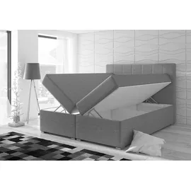 Fun Möbel Boxspringbett Schlafzimmerbett PAROZO 200x200cm Kunstleder Schwarz inkl.Bettkasten - Schwarz