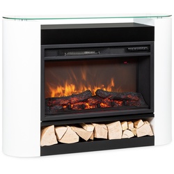 Studio 10 Arc  Elektrokamin 1800 W LED-Flammen Heizlüfter Fernbedienung Weiß