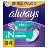 0,12€/Stück - 4x Always Dailies Slipeinlagen Normal Fresh & Protect - 84 Stück