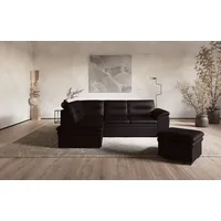 Ecksofa COTTA "Leandra L-Form", braun, B:250cm H:88cm T:90cm, NaturLEDER: Bitte beachten Sie, dass Lederbezüge mehr Nähte aufweisen als Stoffbezüge.;Kunstleder Softlux;NaturLEDER (echtes Rindsleder) in Sitz und Rücken.;Luxus-Microfaser (100% Polyester), Sofas, Ecksofa, wahlweise mit Bettfunktion & Bettkasten