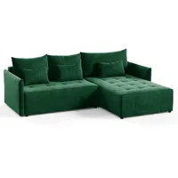 silape Sofnet Ecksofa Grün, Textil, 5-Sitzer, L-Form,Rechteckig, 260x180 cm, Wohnzimmer, Sofas & Couches, Wohnlandschaften, Ecksofas
