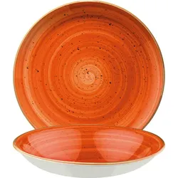 6x Bonna Aura Terracotta Gourmet Teller rund 20cm 50cl 4cm tief Orange Creme Porzellan ATCGRM20CK Suppenteller Pasta Speise Geschirr
