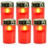 BORDEAG LED Grablicht, 6 Stück Grablichter LED, Wasserdichte LED Grabkerze, Outdoor Friedhofskerze Grablampe, LED Grablichter für Draußen, Grablicht LED, Batteriebetriebene Grabkerze, Kerzen Outdoor