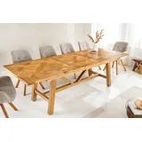 riess-ambiente Esstisch RIVIERA 180-240cm natur · Küchentisch aus Massivholz mit Ausziehplatte (Einzelartikel, 1-St), 6-8 Personen · recyceltes Pinienholz · Bohlenoptik · Design braun
