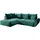 GRAINGOLD Ecksofa Genoa - Moderne Ecksofa, Wohnzimmer Sofa - Modern Design, Samtstoff - Grün