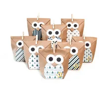 pajoma® Adventskalender zum Befüllen Eule blau – 24 Kraftpapiertüten mit Aufklebern & Klammern – DIY Weihnachtskalender Bastelset – Geschenktüten Weihnachten zum Selbstbefüllen