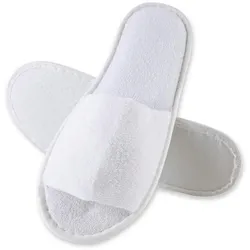 Slipper Dots offen Weiss Einheitsgröße 29,5 cm lang 10 Paar Sohle mit Noppen