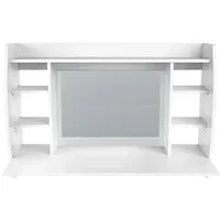 ML-Design Wandschminktisch Weiß mit Spiegel und 6 Ablagefächern 110x75x48,5