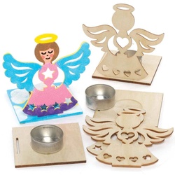 Engel Teelichthalter aus Holz (pro Set 4) Bastelaktivitäten zu Weihnachten