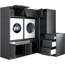 laundreezy Mehrzweckschrank-Set 203 x 200 x 68 cm Grau