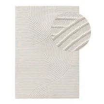 benuta Pop In- & Outdoor Teppich Mars - Creme 280x380 cm - Abstrakter Relief Wohnzimmerteppich - Leicht zu Reinigen - Strapazierfähig - Für Fußbodenheizung Geeignet