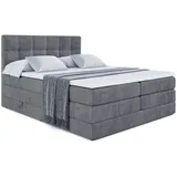 altdecor Boxspringbett Dunkelgrau, Holzwerkstoff, Höhe ca. 20 cm 180x200 cm, Schlafzimmer, Betten, Boxspringbetten