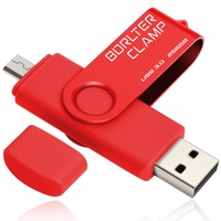 BORLTER CLAMP 256GB USB-Stick 2 in 1 Dual Port USB 3.0 Speicherstick OTG Flash-Laufwerk für Micro-USB Anschluss Android Smartphone Tablets & Computer (Rot)