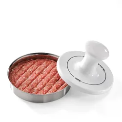 GEFU SPARK Hamburger-Presse Edelstahl, Weiß Porzellan, Edelstahl