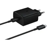 Samsung USB-C Ladeadapter mit Schnellladefunktion 45W + USB-C Kabel EP-TA845 Schwarz